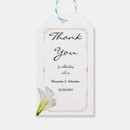 Dank u voor het komen calla lelie bruiloft gunst l cadeaulabel