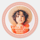 Dank U Voor Het Komen Modern Preppy Aangepaste Fot Ronde Sticker (Voorkant)
