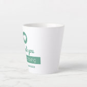 Dank u voor het komen Moderne Mint Groene Hart Eve Latte Mok (Voorkant)