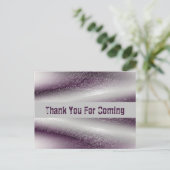 Dank u voor het komen Paarse diagonale lijnen Beda Briefkaart (Staand voorkant)