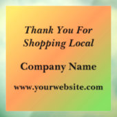 Dank U Voor Het Kopen Van Lokale Gradiënt Raamsticker (Vel 3)