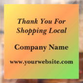 Dank U Voor Het Kopen Van Lokale Gradiënt Raamsticker (Vel 2)