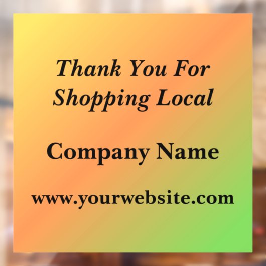 Dank U Voor Het Kopen Van Lokale Gradiënt Raamsticker (Vel 2)