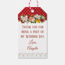 Dank u voor het Label van het huwelijk Burgundy Fl Cadeaulabel