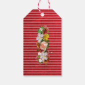 Dank u voor het Label van het huwelijk Burgundy Fl Cadeaulabel (Achterkant)