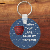 Dank u voor het leerlinglokaal rode Apple Sleutelhanger (Voorkant)