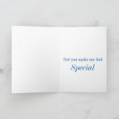 Dank u voor het maken van me gevoel belangrijk bedankkaart (Binnen)