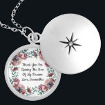 Dank u voor het Man van mijn droomvlies Locket Ketting<br><div class="desc">Een mooi ketting voor de bloem voor de moeder van de bruid of de bruidegom. Bedankt dat je het man van mijn dromen opgevoed hebt. Bedankt dat je de vrouwen van mijn dromen opgevoed hebt. De tekst kan worden bewerkt.</div>
