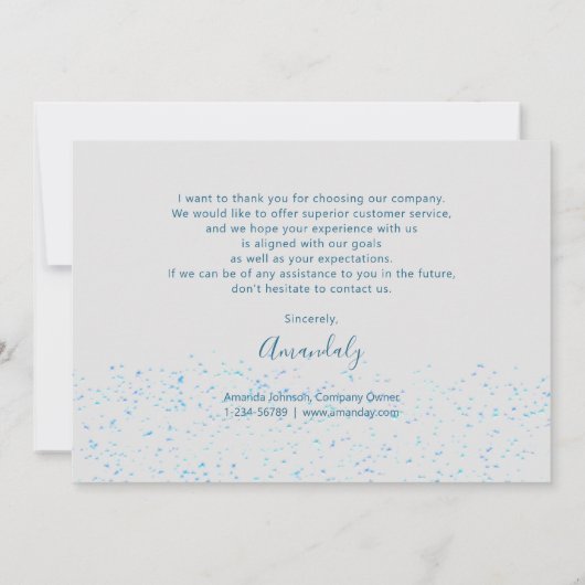 Dank u voor het Manuscript BedrijfsTussenvoegsel B Kaart (Achterkant)