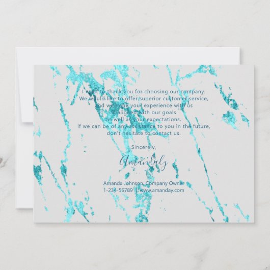 Dank u voor het Manuscript BedrijfsTussenvoegsel B Kaart (Achterkant)