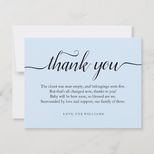 Dank u voor het minimalistische baby shower eenvou bedankkaart (Voorkant)
