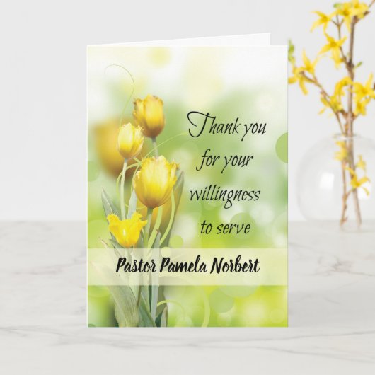 Dank u voor het ministerie in het serveren van gel kaart (Gele Bloem)