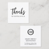 Dank u voor het moderne minimalistische Visitekaar Vierkante Visitekaartje (Voorkant / Achterkant)