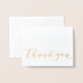 Dank u voor het moderne script gouden folie ontwer folie kaarten (Voorkant met envelop)