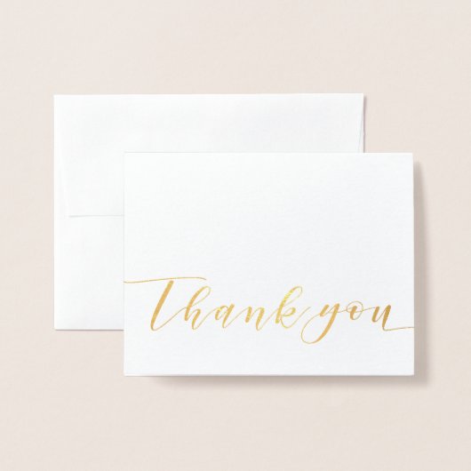 Dank u voor het moderne script gouden folie ontwer kaarten (Voorkant met envelop)