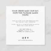 Dank u voor het moderne witte zwart vierkante visitekaartje (Achterkant)