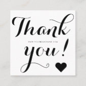 Dank u voor het moderne witte zwart vierkante visitekaartje (Voorkant)