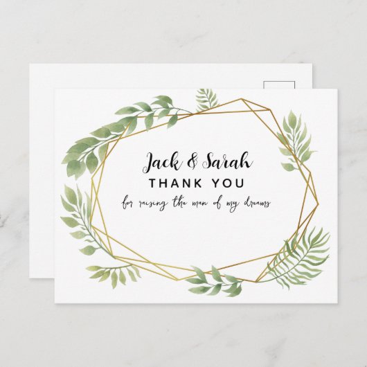 DANK U VOOR HET OPHEFFEN VAN HET HET GROENBLAD VAN BRIEFKAART (Voorkant / Achterkant)