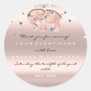 Dank u voor het Roos van het Britse Baby shower El Ronde Sticker