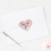 Dank u voor het roze glitterlabel hart sticker (Envelop)