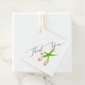 Dank u voor het roze tulp Wedding Label (In situ)