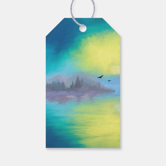 Dank u voor het Schilderachtig landschap van het b Cadeaulabel (Achterkant)