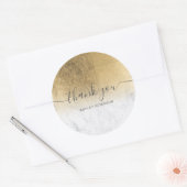 Dank u voor het script marmer chic gold folie ombr ronde sticker (Envelop)