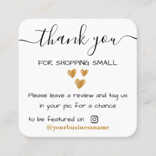 dank u voor het Small Business Handgemaakt instagr Contactkaartje