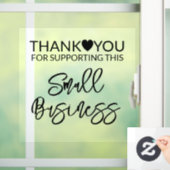 Dank u voor het steunen van kleine bedrijfsplein raamsticker (Huis)