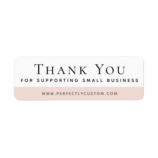 Dank u voor het steunen van kleine onderneming roz etiket (Voorkant)