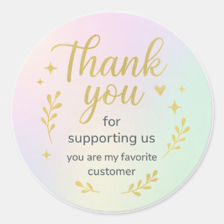 Dank U voor het Steunen van Ons – Favoriete Klant Ronde Sticker