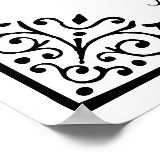 Dank u voor het trouwbord Black & White chalkboard Poster (Hoek)