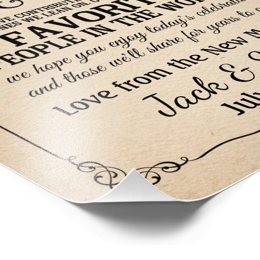 Dank u voor het trouwbord foto afdruk (Hoek)