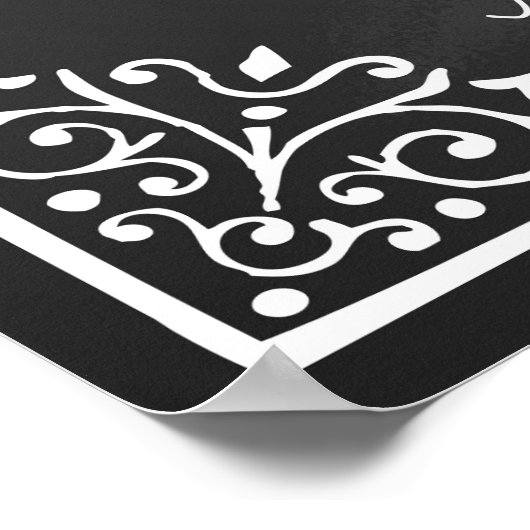 Dank u voor het trouwbord Zwart-witbord Poster (Hoek)