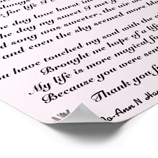 DANK U VOOR HET VERLIEZEN VAN ME POSTER (Hoek)