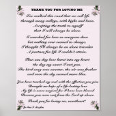 DANK U VOOR HET VERLIEZEN VAN ME POSTER (Voorkant)