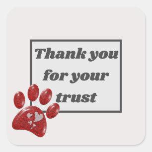 Dank u voor het vertrouwen dierenartsenpraktijk Ro Vierkante Sticker