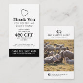 Dank u voor het verwijzingsfotopromo mono herhaald visitekaartje (Voorkant / Achterkant)