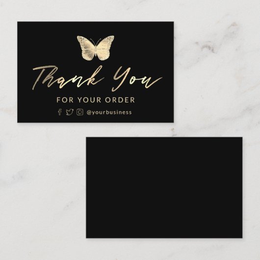 dank u voor het vlindervisitekaartje visitekaartje (Voorkant / Achterkant)