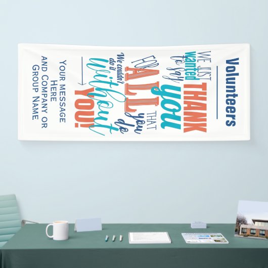 Dank u voor het vrijwilligerswerk spandoek (Beurs)