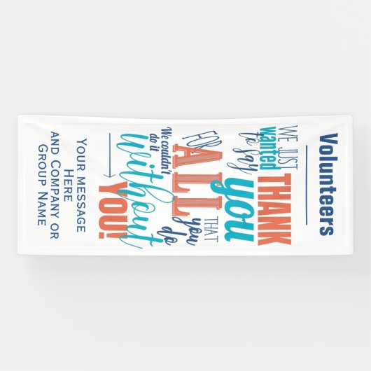 Dank u voor het vrijwilligerswerk spandoek (Horizontaal)