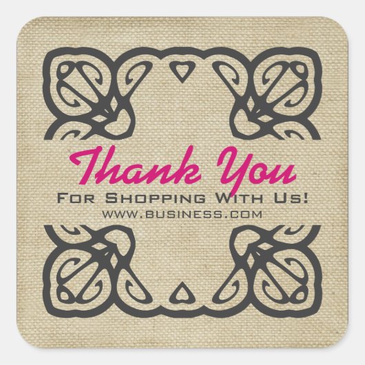  dank u voor het winkelen aangepaste roze vierkante sticker (Voorkant)