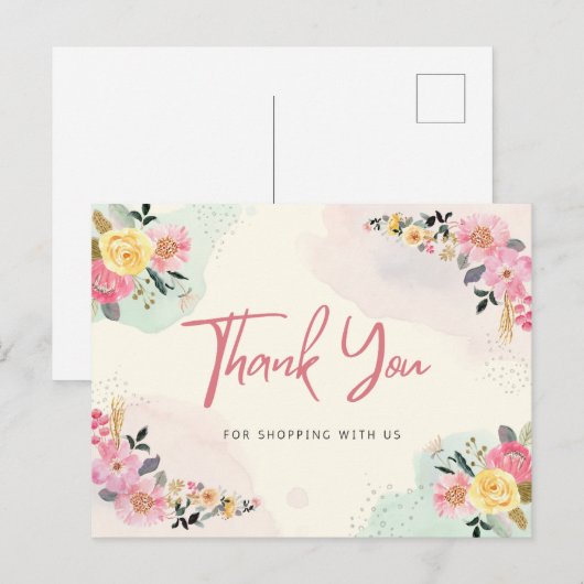 Dank u voor het winkelen briefkaart (Voorkant / Achterkant)