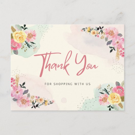 Dank u voor het winkelen briefkaart (Voorkant)