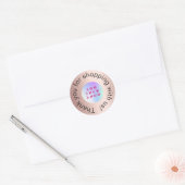 Dank u voor het winkelen business logo roos goud ronde sticker (Envelop)
