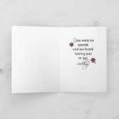 Dank u voor het Zijn Bloemenmeisje, Donkerbruin Bedankkaart (Binnen)