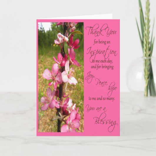 Dank u voor het Zijn een Inspiratie - Kaart (Voorkant)