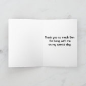 dank u voor het zijn mijn getuigezoon bedankkaart (Binnen)