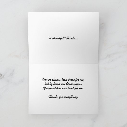 Dank u, voor het zijn mijn Groomsman Bedankkaart (Binnen)