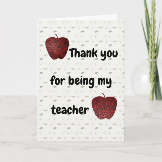 Dank u voor het Zijn Mijn Rode Appelen van het Bedankkaart (Voorkant)